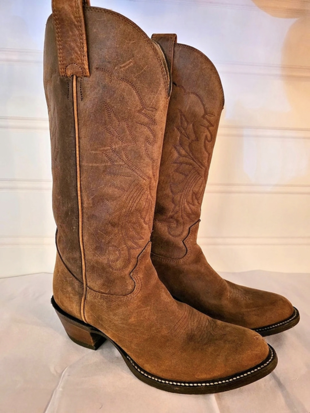 Alberta Boot Co. Western Tall Boots Brown US 10 AA Like New